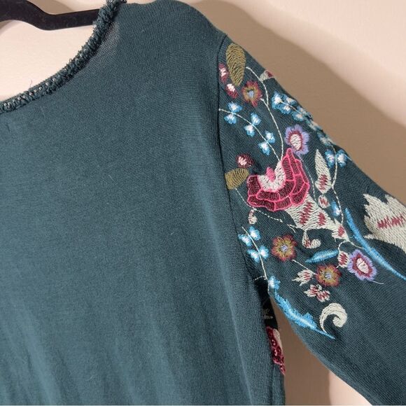 Didi Pretty Different Womens Embroidered Embellished Green Sweater Dress Size 40 - Picture 6 of 11